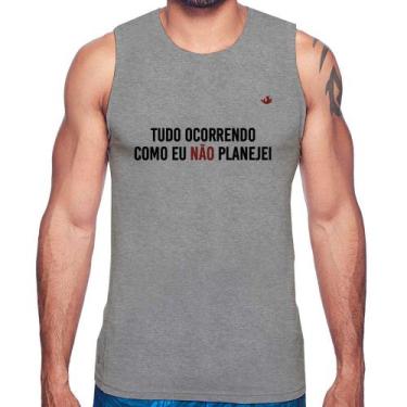 Imagem de Regata Tudo ocorrendo como eu não planejei - Foca na Moda, Cinza, P