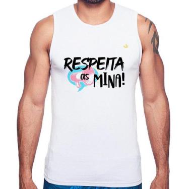 Imagem de Regata Respeita as mina! - Foca na Moda, Branco, P