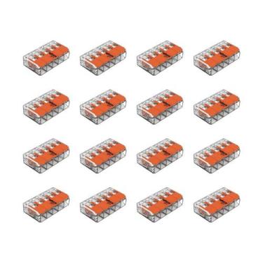 Imagem de 4 Kit Conector Para 5P 32A 440 4mm RIG 4 Peças Wago 221-415