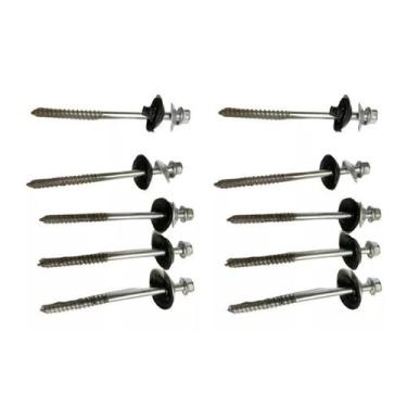Imagem de Kit 10 Parafuso Telha Fibrocimento 5/16 110mm Zincado Completo, Parafu