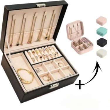 Imagem de Porta Joias Maleta + porta joia viagem com Chave Grande Para Casa ou V