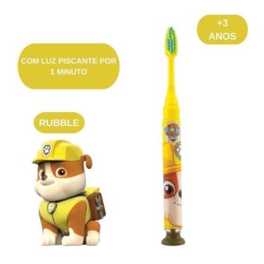 Imagem de Escova Infantil Patrulha Canina C/ Luz Pisca 60 Segundos Gum, Amarelo