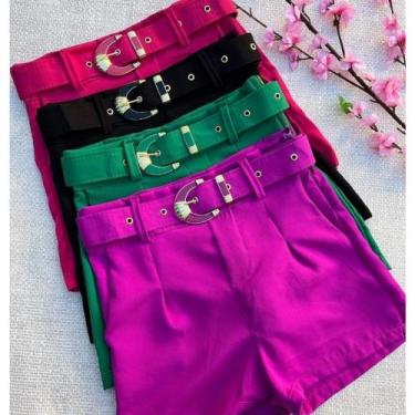 Imagem de Shorts alfaiataria MODINHA com cinto gringo - Pimenta Rosa, Preto, P