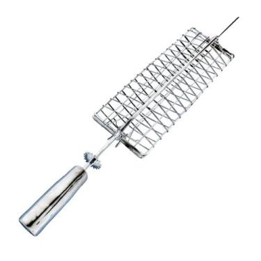 Imagem de Espeto Grelha Giratório Inox Para Gira Grill  Peixe Frango Linguiça - 