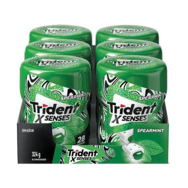 Imagem de Chiclete Trident X Senses Spearmint Menta Display Garrafa 6 Unidades d
