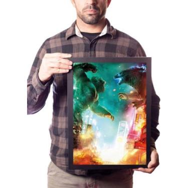 Imagem de Quadro Arte Godzilla Vs Kong Filme Decoração - Fanarte