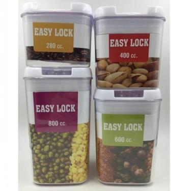 Imagem de Jogo 4 Potes Herméticos Para Mantimentos Com Tampa Á Vácuo - GENERIC
