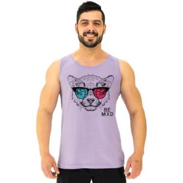 Imagem de Regata Clássica Masculina MXD Conceito Felino Visão 3D Óculos, M, Lilá