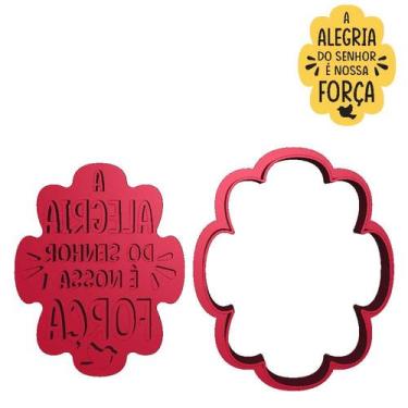 Imagem de Cortador Marcador Frase Alegria do Senhor Nossa Força - DOCE IMPRESSO,