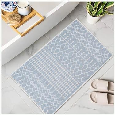 Imagem de THE BEER VALLEY Tapetes de área antiderrapantes 100% algodão tecido à mão | Tapetes rústicos boêmios para casa de fazenda | Tapetes geométricos de treliça laváveis e reutilizáveis para sala de estar,