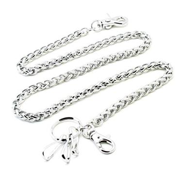 Imagem de Double K Corrente básica e simples para carteira jeans forte (76 cm) MLT CS39, Prata, 27" ( Length Overall 30" )