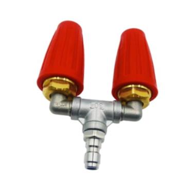 Imagem de Fenteer Bico de pulverização rotativo 4000 PSI Fácil de instalar Bocal de turbina dupla de alto desempenho para lavadora de pressão, Laranja