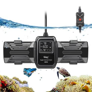Imagem de hygger Aquecedor de aquário, aquecedor submersível de aquário de peixes de 500 W 800 W 1000 W com tela digital LED, proteção contra sobretemperatura e desligamento automático, para tanque de água