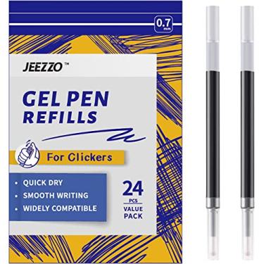 Imagem de jeezzo Recargas de Tinta Gel para Canetas Retráteis de Clique Azul Ponta Média Compatível com Piloto G2 Pentel Energel Jetstream Sharpie S-Gel Uniball Signo Zebra Sarasa 24 Unidades
