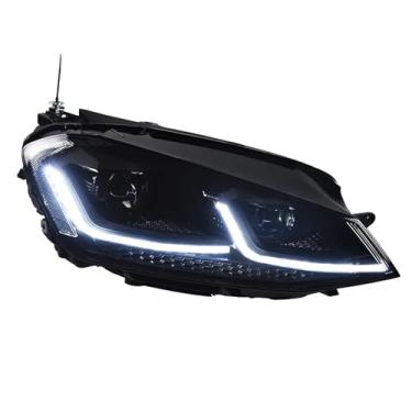 Imagem de Estilo de carro compatível com VW Golf 7.5 LED Farol 2013-2020 Compatível com Golf 7 Faróis DRL Hid Head Lamp Sinal dinâmico Bi Xenon Acessórios(Black All LED,For Golf 7.5)