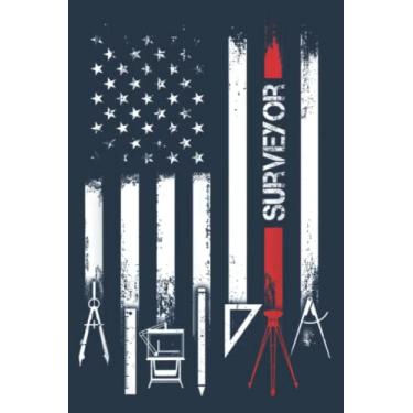 Imagem de American Flag with Surveyor men father: Study Notebook, 6 x 9 inches, 120 pages