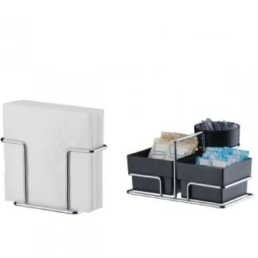 Imagem de Kit mesa 2 peças preto Future organizador sache açucar mexedor e porta