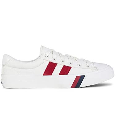 Imagem de PRO-Keds Tênis masculino Royal Plus com cadarço moderno, Lona branca/vermelha, 4