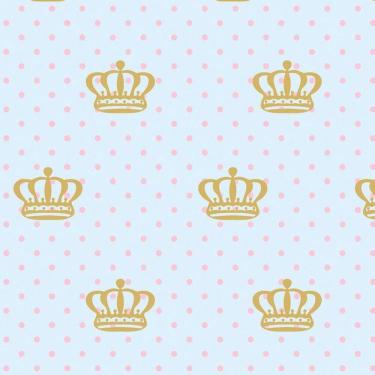 Imagem de Papel De Parede Azul Claro E Coroa Autocolante Sala Quarto