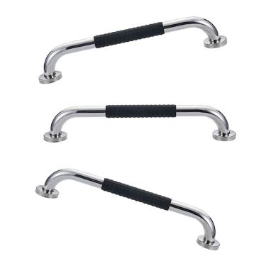 Imagem de Barra de Apoio 60cm Inox Suporte Antiderrapante Kit 3 unidades Banheiro Box Criança Idoso Gestante Cadeirante Acessibilidade Segurança