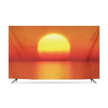 Imagem de JONKMY Capa protetora contra poeira para TV interna 81.3 cm-203.2 cm LCD LED TV Display Protector Fashion Art Printing TV Dust Proof Protect Cover Televisions Computer Monitor Cover-ouro-4||165.1 cm