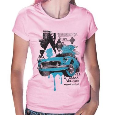 Imagem de Baby Look Vintage Classic Car Painting - Foca na Moda, Rosa bebê, P