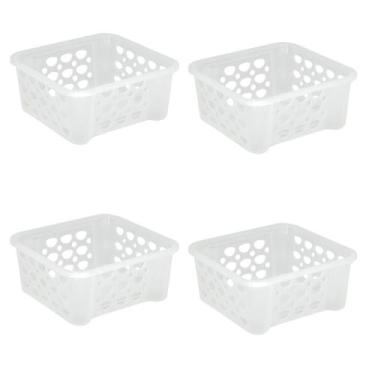 Imagem de 4 Cestas Empilhável Organizador Multiuso Armário Banheiro - Sanremo