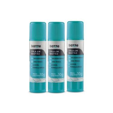 Imagem de Kit 3 Colas em Bastão 10g Escolar  Secagem Rápida - Bazze
