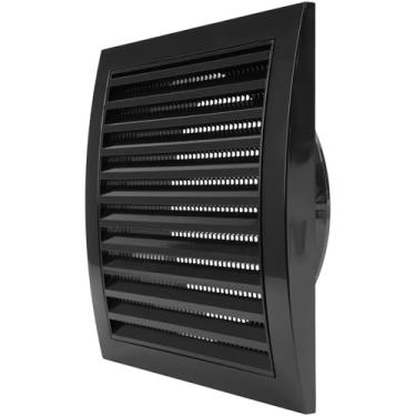 Imagem de Repa Market Capô de ventilação de secador preto de 15 cm para paredes ou teto/grade de ar de plástico ABS com tela de malha embutida/exaustor e capas de ventilação de secador para uso interno e