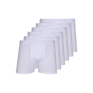 Imagem de Kit com 6 Cuecas Boxer Lupo 784-017, Branco, M