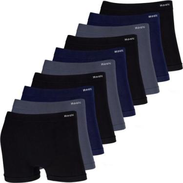 Imagem de Kit 10 Cuecas Boxer Algodão Sem Costura Masculina Cueca Box Adulto Pre