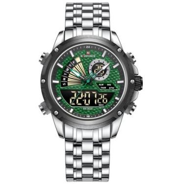 Imagem de Relógio de Pulso Masculino Impermeável  Dual Display Esportivo Aço Ino