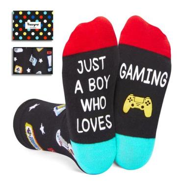 Imagem de Meias de Gamer HappyPop - Divertidas para Crianças de 4 a 6 Anos