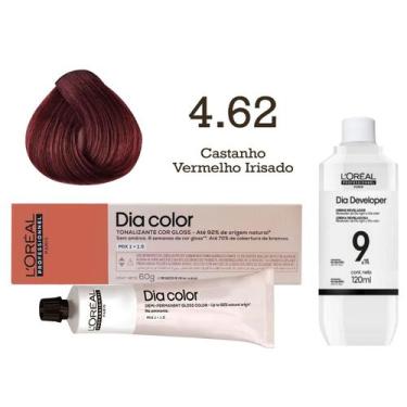 Imagem de Tonalizante Dia Color 4.62 Castanho Vermelho Irisado + Emulsão Revelad