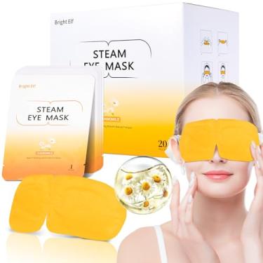 Imagem de 20 pacotes de máscaras a vapor para olhos secos, máscara de olhos aquecedores, alívio da fadiga ocular e olheiras, máscara para dormir com calor para olhos inchados, adesivo de compressão quente úmido