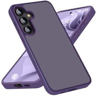 Imagem de Joyinteng Capa para celular Samsung Galaxy A16 4G/5G sem impressões digitais/arranhões translúcida PC traseira TPU bumper híbrida fina à prova de choque A16 roxo fosco