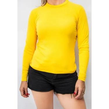 Imagem de Blusa feminina camisetas térmica com proteção uv 50+ - Própria, Amarel