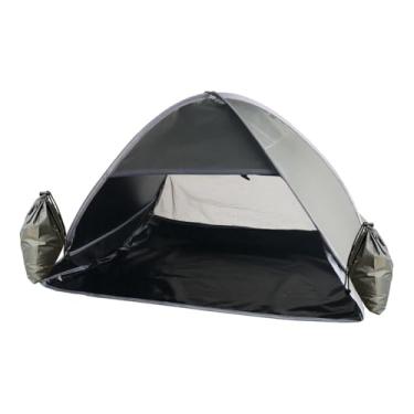 Imagem de RXQNN Pequena barraca de praia pop-up com janela de malha, tenda portátil para animais de estimação de praia para cães e gatos pequenos (verde escuro)