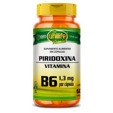 Imagem de Vitamina b6 vitamina piridoxina  60 caps unilife vitaminas