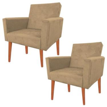 Imagem de Kit 2 Cadeira Poltrona Escritorio Recepção Reforçadas Nina Almofada - 