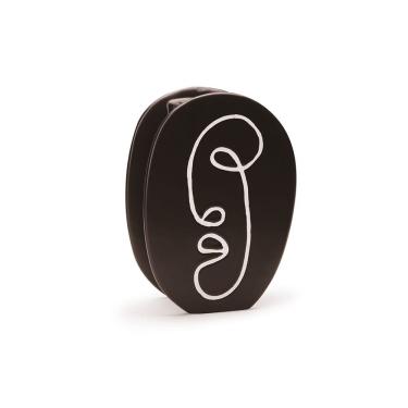 Imagem de Vaso Decorativo Perfil Preto em Cerâmica 23x17cm Mart