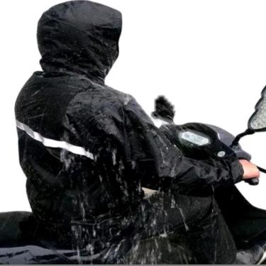 Imagem de Conjunto Capa Chuva Moto Emborrachada Impermeável Motoboy Refletivo Bolsa Pilotagem