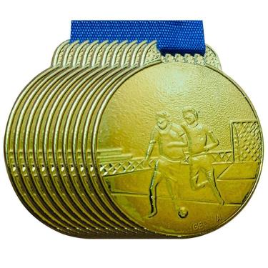 Imagem de Kit 10 Medalhas 3,5cm Futebol Futsal Campeonato Premiação bronze