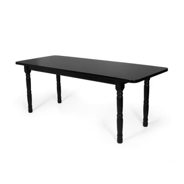 Imagem de Mesa de Jantar Retangular 8 Lugares de Madeira 200x80cm Itália Preta
