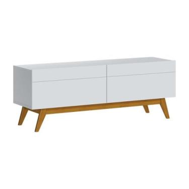 Imagem de Rack Bancada 2 Gavetas 146cm Amy Branco Acetinado G29 - Gran Belo