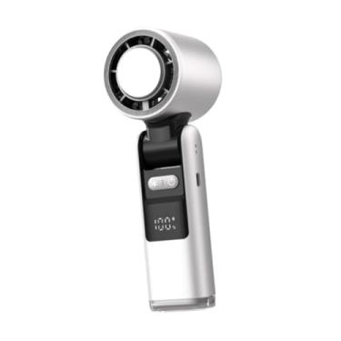 Imagem de Ｂｅｓｇａ Fan portátil Fan USB Recarregável Ajustável para o comprimento dos esportes ao ar livre 17,5 cm Multifuncional Display Digital, Branco