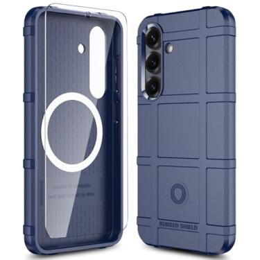 Imagem de LABILUS Rugged Shield Capa protetora tática magnética à prova de quedas de 2,4 m TPU grossa para MagSafe compatível com Galaxy S25 (6,2 polegadas) - azul marinho