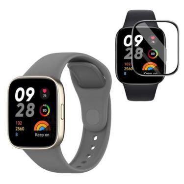 Imagem de Pulseira Confortável e Película Para Redmi Watch 3 - Tech king , Cinza