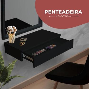 Imagem de Penteadeira Suspensa com Gaveta Multifuncional Corrediça - Kelan, PRET