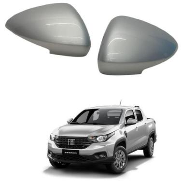 Imagem de Par Capa Retrovisor Fiat Strada Freedom 2021 2022 2023 2024 2025 Prata